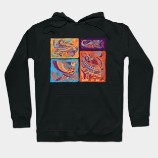 Alebrijes Animals - Vibrant Orange Hoodie